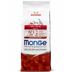 Monge Dog Speciality Mini корм для взрослых собак мелких пород ягненок с рисом и картофелем 7,5 кг - фото 10186