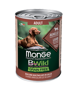 Monge Dog BWild Grainfree влажный корм для собак из ягненка с тыквой и кабачками , 400 г - фото 10222