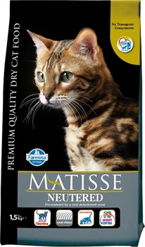 Farmina Matisse Neutered  сухой корм  для стерилизованных кошек с курицей 1,5 кг - фото 10394