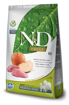 N&D Prime WILD BOAR & APPLE ADULT MEDIUM & MAXI Н&Д Беззерновой сухой корм для взрослых собак средних и крупных пород с кабаном и яблоком 12 кг - фото 10568