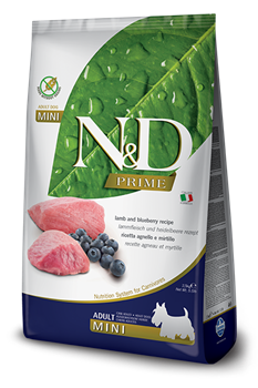 N&D Prime LAMB & BLUEBERRY ADULT MINI Н&Д Беззерновой сухой корм для взрослых собак мелких пород с ягненком и черникой 2,5 кг - фото 10586