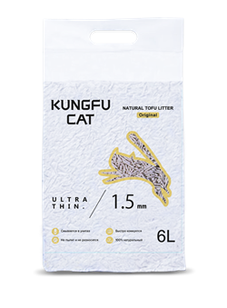 KUNGFU CAT ORIGINAL Наполнитель Растительный комкующийся без запаха 6 л - фото 10631