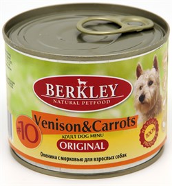 BERKLEY №10 Оленина с морковью консервы для взрослых собак 200 г - фото 10957
