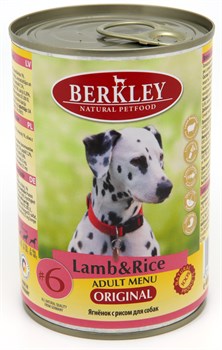 BERKLEY №6 Ягненок с рисом консервы для взрослых собак 400 г - фото 11022