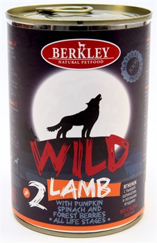 BERKLEY WILD №2 Ягненок с тыквой, шпинатом и лесными ягодами консервы для собак всех возрастов 400 г - фото 11054