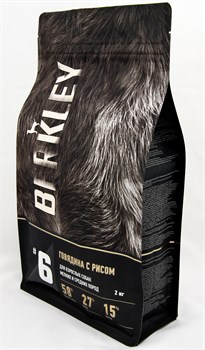 BERKLEY №6 Говядина с рисом сухой корм для взрослых собак мелких и средних пород 2 кг - фото 11334
