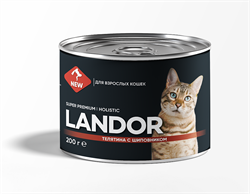 LANDOR Телятина с шиповником консервы для взрослых кошек 200 г - фото 11388