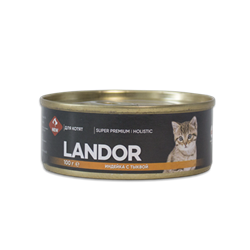 LANDOR Индейка с тыквой консервы для котят 100 г - фото 11397