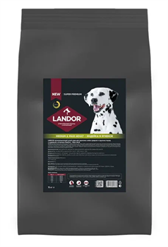 LANDOR MEDIUM & MAXI ADULT Индейка и ягненок сухой корм для взрослых собак cредних и крупных пород 15 кг - фото 11516