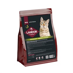 LANDOR INDOOR ADULT Индейка и ягненок сухой корм для взрослых домашних кошек 2 кг - фото 11520