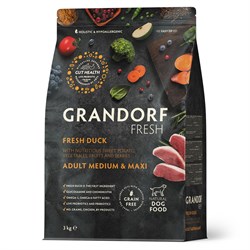 GRANDORF Fresh Dog Adult MED&MAXI Duck&Sweet Potato (Свежее мясо утки с бататом для собак средних и крупных пород) 3 кг - фото 11937