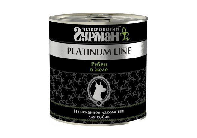 Четвероногий Гурман Platinum line Рубец говяжий в желе влажный корм для собак жестяная банка 0,525 кг ZB505223 - фото 12555