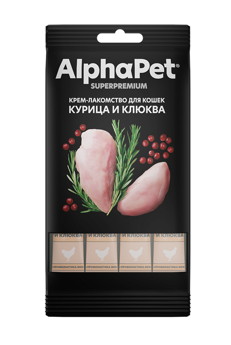 ЛАКОМСТВО ALPHAPET Д/КОШ.КРЕМ-СУП В СТИКАХ (КУР/КЛЮК) 48г zb654608 - фото 12567