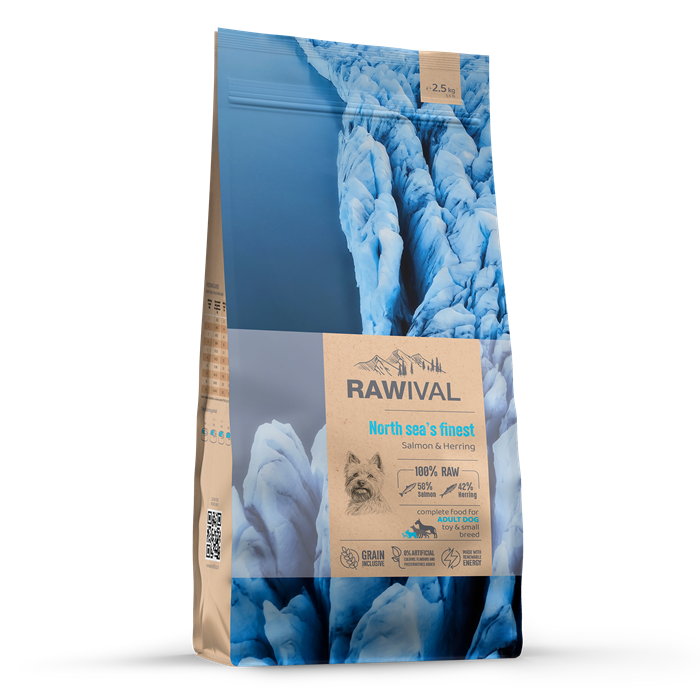 RAWIVAL North Sea’s Finest лосось и сельдь для взрослых собак карликовых и маленьких пород, 2.5 кг MZB428983 - фото 12886