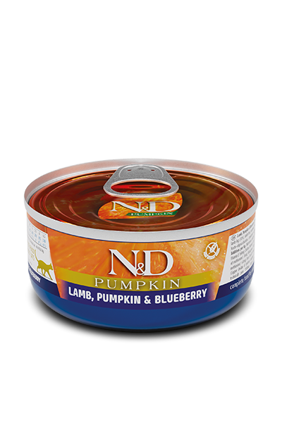 Н&Д влажный корм для кошек с тыквой, ягненок и черника /N&D CAT LAMB, PUMPKIN & BLUEBERRY, 80 гр MZB102109 - фото 13074