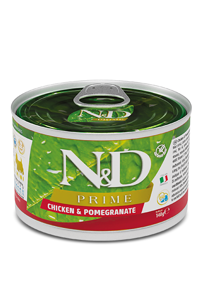 Н&Д влажный корм для собак прайм, курица и гранат мини /N&D DOG PRIME CHICKEN & POMEGRANATE MINI 140 гр MZB102277 - фото 13079