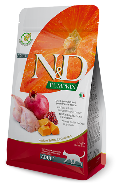 Н&Д Перепел с гранатом и тыквой для взрослых кошек N&D CAT PUMPKIN QUAIL&POMEGRANATE ADULT, 300 гр MZB035332 - фото 13281