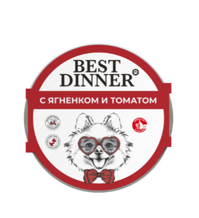 Best Dinner паштет для взрослых собак с ягненком и томатом, 100 гр MZB408542 - фото 13755