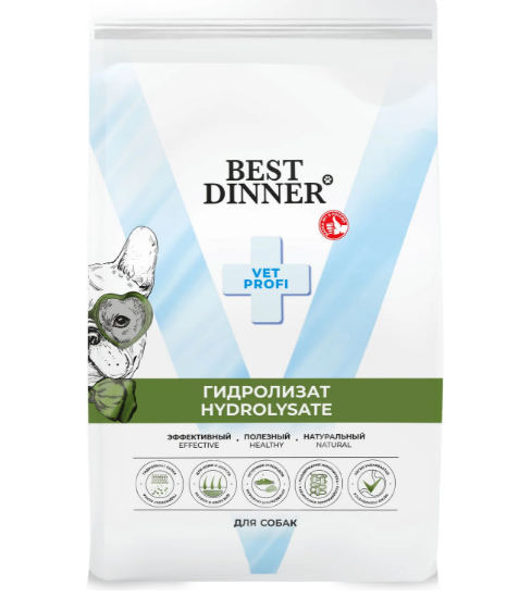 Best Dinner Vet Profi Hydrolysate сухой корм при пищевой аллергии или непереносимости для собак, 2 кг MZB554333 - фото 13874