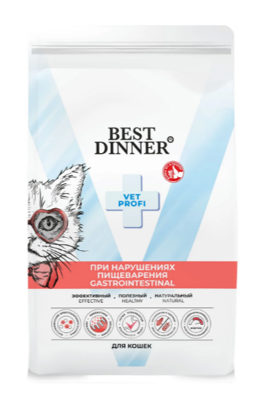 Best Dinner Vet Profi Gastrointestinal сухой корм для кошек при нарушениях пищеварения, 400 гр MZB406357 - фото 13984