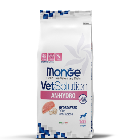 Monge VetSolution Dog An-Hydro ан-гидро для собак при пищевой непереносимости, 9 кг MZB081351 - фото 14440