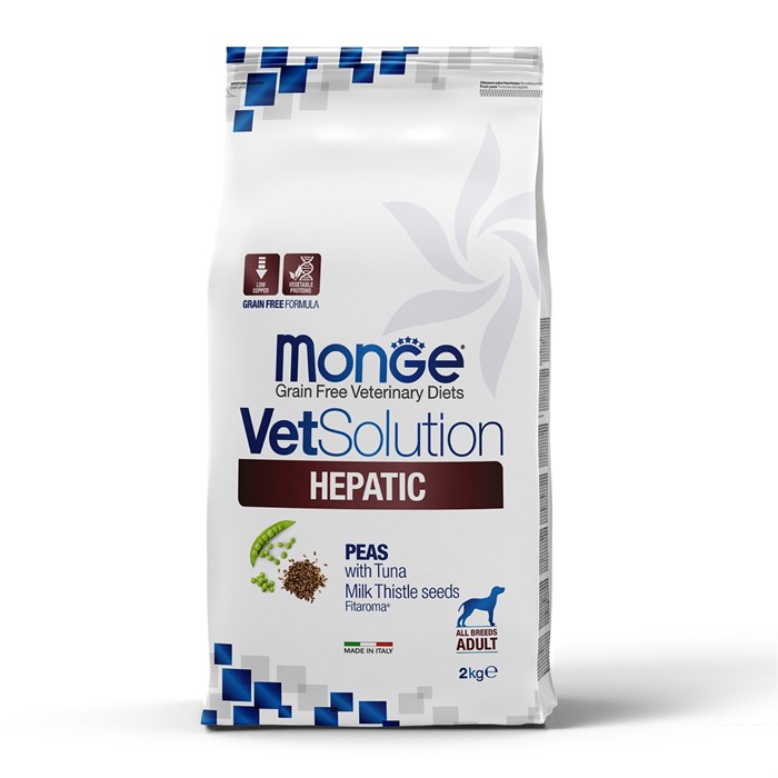 Диетический корм Monge VetSolution Dog Hepatic Гепатик для собак при заболеваниях печени, 2 кг MZB081177 - фото 14441