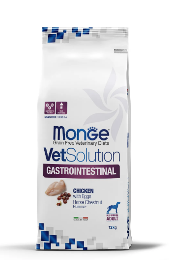 Диетический корм Monge VetSolution Dog Gastrointestinal Гастроинтестинал для собак при заболеваниях ЖКТ, 12 кг MZB081054 - фото 14481