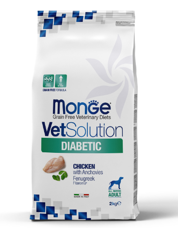 Диетический корм Monge VetSolution Dog Diabetic Диабетик для собак при сахарном диабете, 2 кг MZB081276 - фото 14518