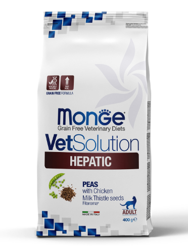 Диетический корм Monge VetSolution Cat Hepatic Гепатик для кошек при заболеваниях печени, 400 гр MZB081672 - фото 14542