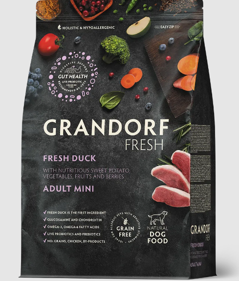 GRANDORF Fresh Dog Adult MINI Duck&Sweet Potato Свежее мясо утки с бататом для собак мелких пород, 3 кг MZB852840 - фото 14863