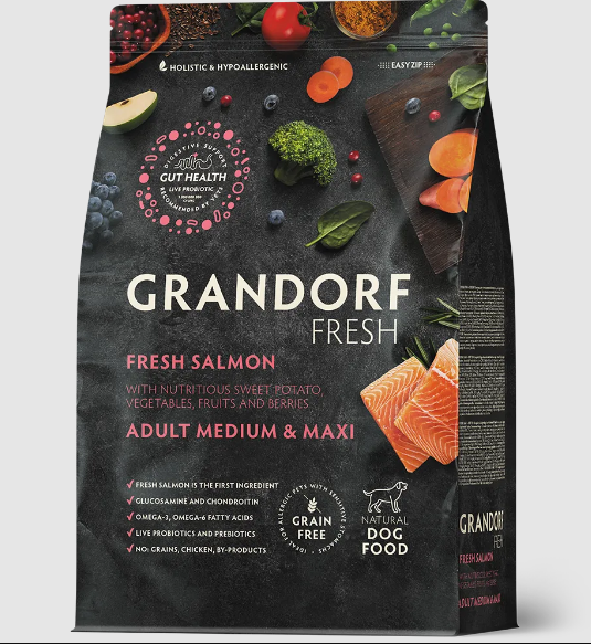 GRANDORF Fresh Dog Adult MED&MAXI Salmon&Sweet Potato Свежее филе лосося с бататом для собак средних и крупных пород, 10 кг MZB852932 - фото 14867