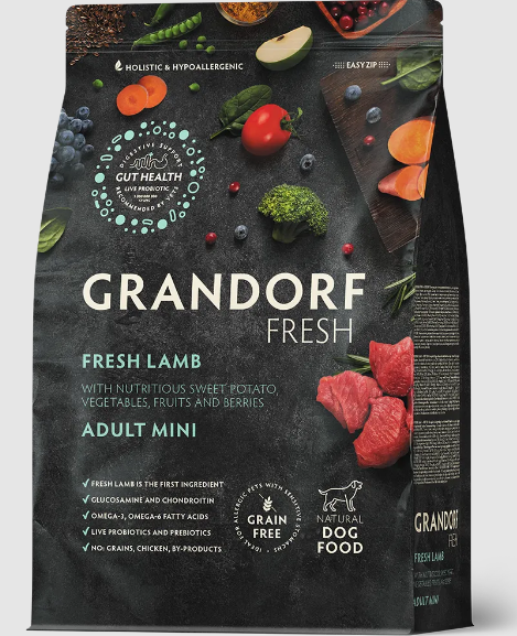 GRANDORF Fresh Dog Adult MINI Lamb&Sweet Potato Свежее мясо ягненка с бататом для собак мелких пород, 3 кг MZB852789 - фото 14892