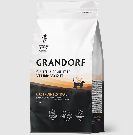 GRANDORF VETERINARY DIET TURKEY Полнорационный диетический сухой корм для кошек с индейкой при острых расстройствах пищеварения, 400 гр MZB853144 - фото 15190