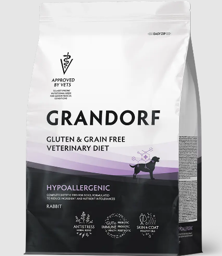 GRANDORF VETERINARY DIET RABBIT HYPOALLERGENIC полнорационный диетический сухой корм для собак с кроликом при пищевой аллергии или пищевой непереносимости, 3 кг MZB853137 - фото 15251