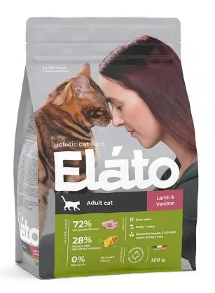 Elato Holistic  корм для взрослых кошек с ягненком и олениной, 300 гр MZB100939 - фото 15576