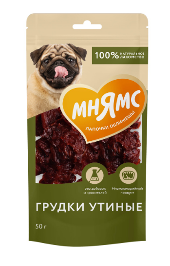 Мнямс лакомство для собак Грудки утиные, 50 гр MZB705922 - фото 15663