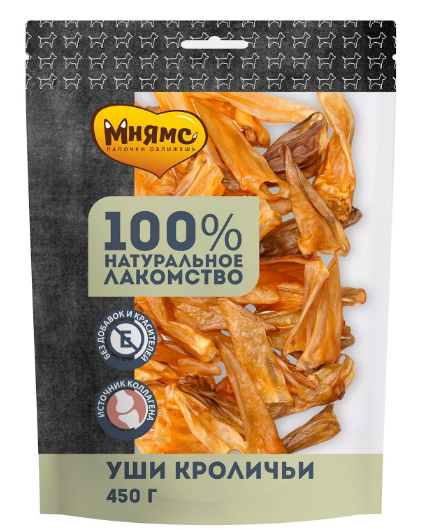 Мнямс лакомство для собак Уши кроличьи, 450 гр MZB187655 - фото 15677