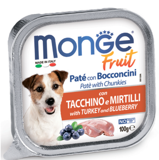 Monge Dog Fruit консервы для собак индейка с черникой, 100 гр MZB013208 - фото 15944