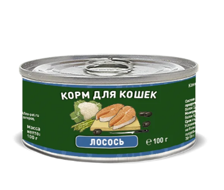 Solid Natura Holistic Лосось влажный корм для кошек жестяная банка, 100 гр MZB136716 - фото 16238