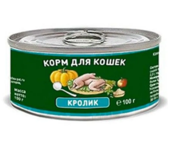 Solid Natura Holistic Кролик влажный корм для кошек жестяная банка, 100 гр MZB136754 - фото 16239