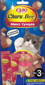 INABA CIAO Churu Bee Запеченные трубочки для кошек Микс Тунцов, 10 гр*3 шт MZB644610 - фото 16370