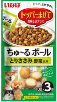 INABA Churu Ball лакомство-топпинг для собак шарики с кремовой начинкой куриное филе с добавлением овощей, 10 гр*3 шт MZB147654 - фото 16392