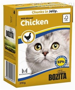 BOZITA Feline Extra Chicken - кусочки в желе с КУРИЦЕЙ, 370 гр - фото 4571