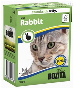 BOZITA Feline Rabbit - кусочки в желе с КРОЛИКОМ, 370 гр - фото 4572