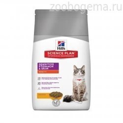 HILL'S Science Plan Sensitive Stomach & Skin сухой корм для кошек для здоровья кожи и пищеварения - фото 4728