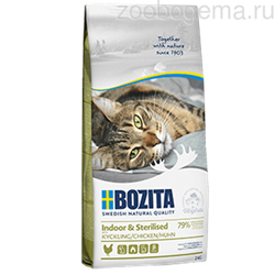 BOZITA Feline Funktion Indoor & Sterilised, сухое питание для взрослых и пожилых кошек, ведущих домашний образ жизни, кастрированных котов и стерилизованных кошек, 400гр - фото 4769