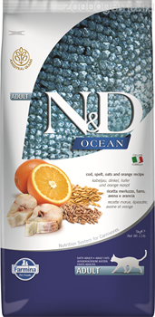 N&D LOW GRAIN CAT CODFISH & ORANGE ADULT 5 KG - фото 4806