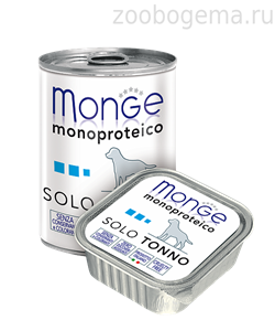 Monge Dog Monoprotein Solo консервы для собак паштет из тунца 150г - фото 5250