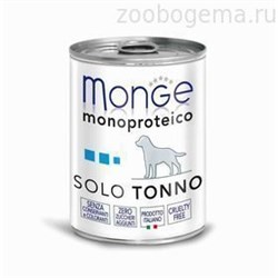 Monge Dog Monoprotein Solo консервы для собак паштет из тунца 400 гр - фото 5251