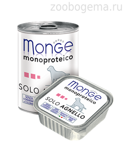 Monge Dog Monoprotein Solo консервы для собак паштет из ягненка 400г - фото 5255